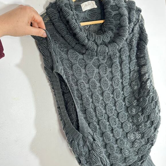 Banana Wool Blend Sweater Vest Cowl Turtle Neck Fishermens Womans size‎ Large - Picture 4 of 11
